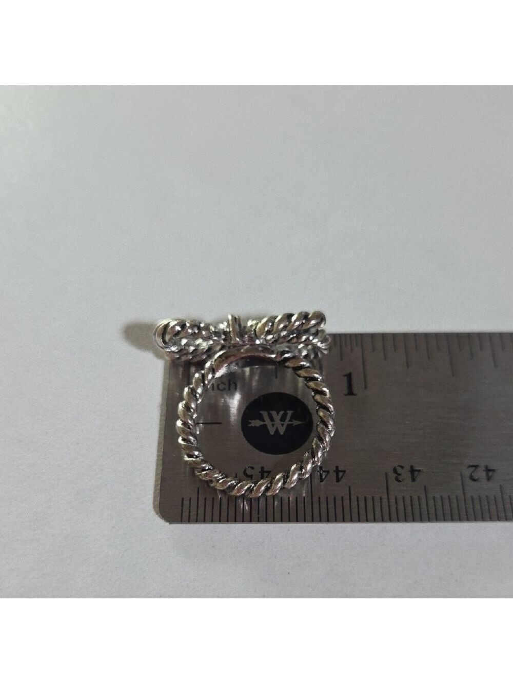 Silver Rope Twisted Ring Size 7.5 - Picture 4 of 7